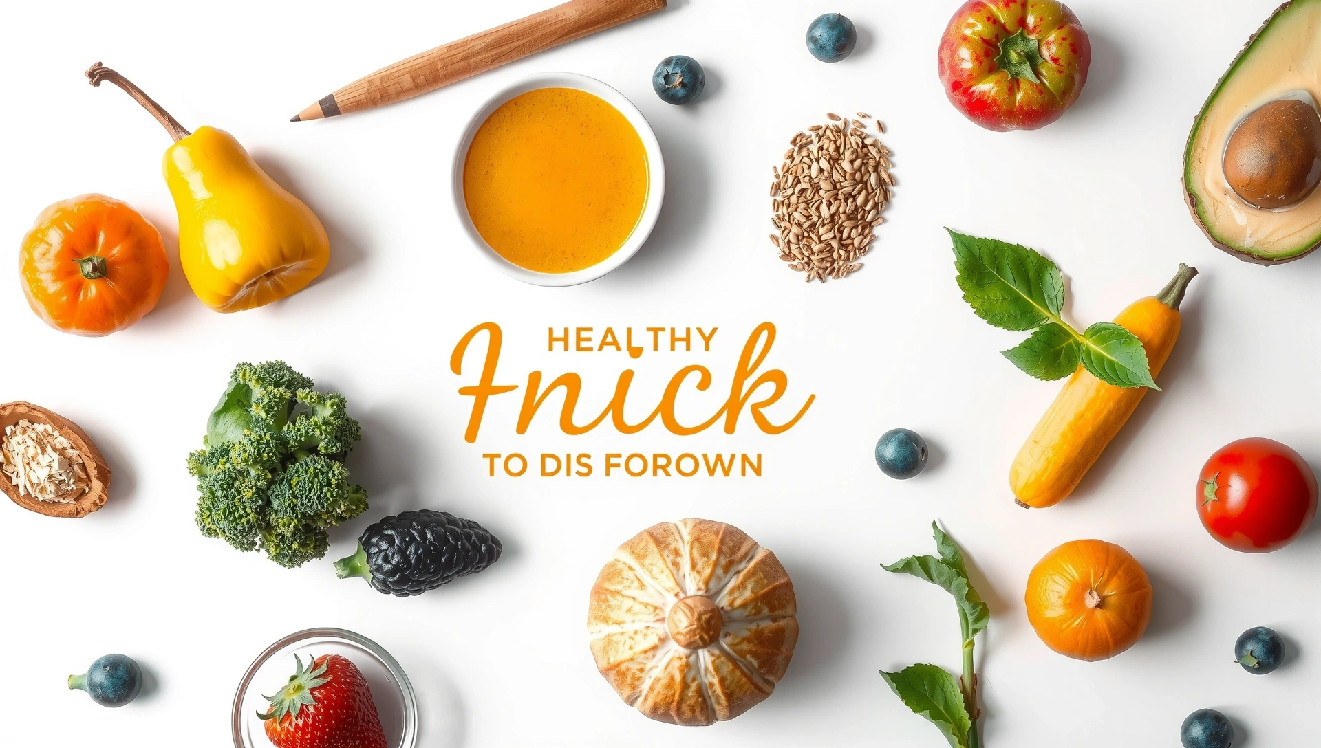 Abstrakcyjne tło z motywami zdrowej żywności, czyste, nowoczesne, w naturalnym świetle i miękkich kolorach.